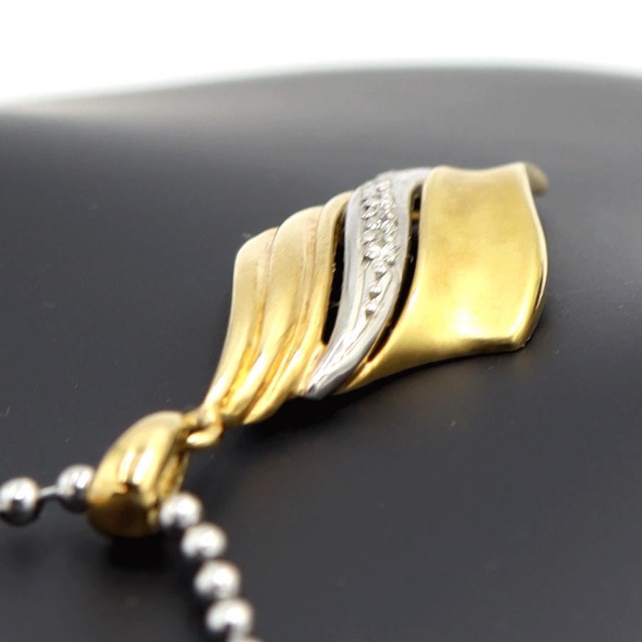 K18/Pt900ダイヤモンドペンダントトップ　D0.04ct　重量4.13ｇ(石の重量含む)（中古）