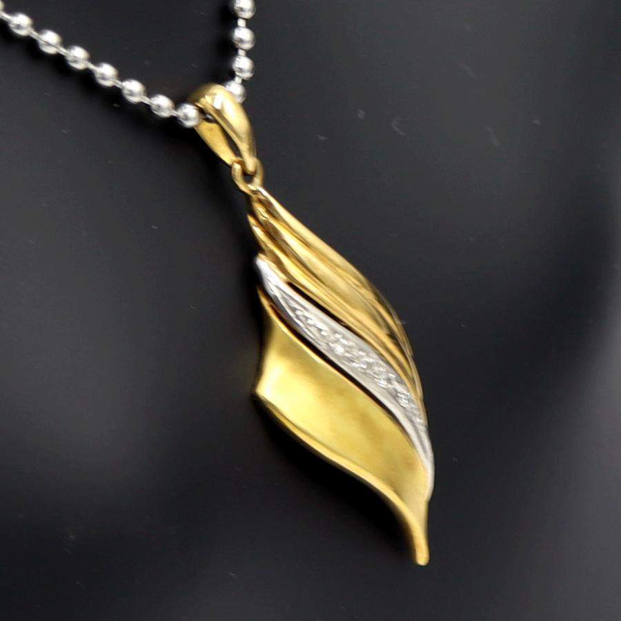 K18/Pt900ダイヤモンドペンダントトップ　D0.04ct　重量4.13ｇ(石の重量含む)（中古）