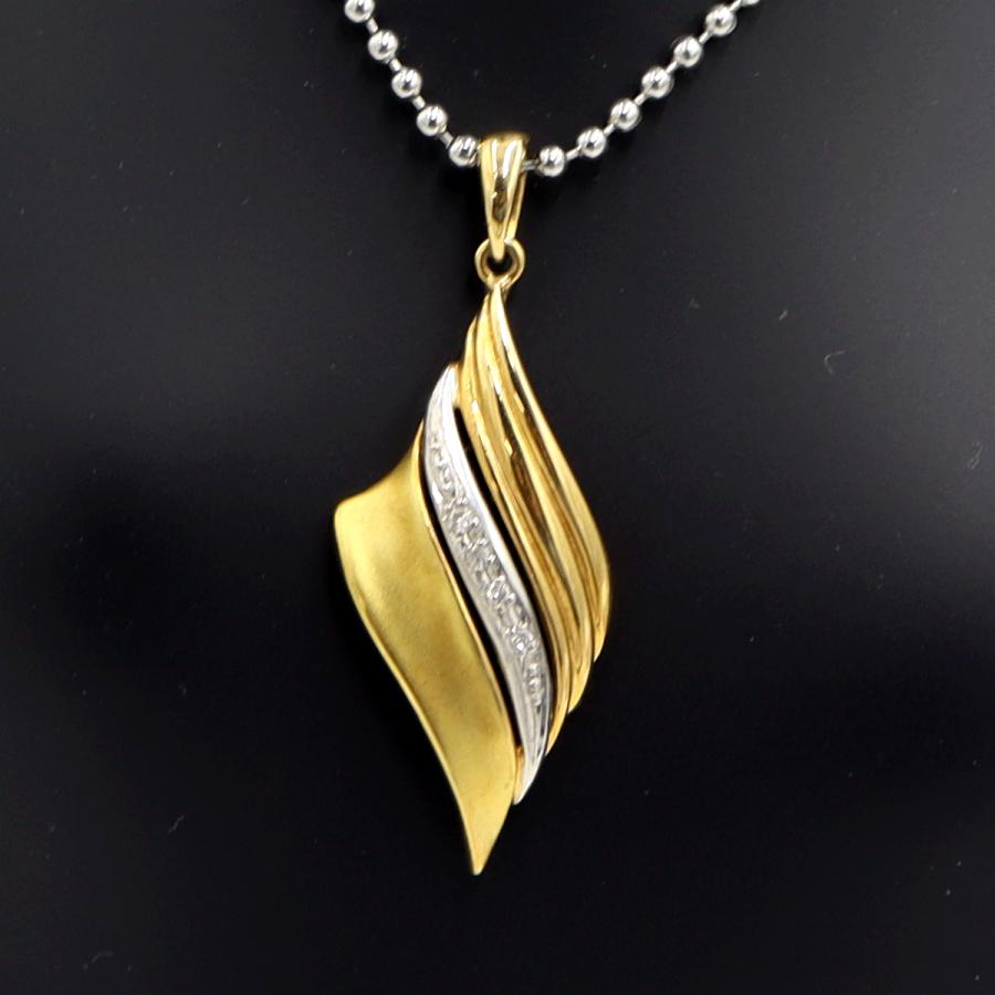 K18/Pt900ダイヤモンドペンダントトップ　D0.04ct　重量4.13ｇ(石の重量含む)（中古）