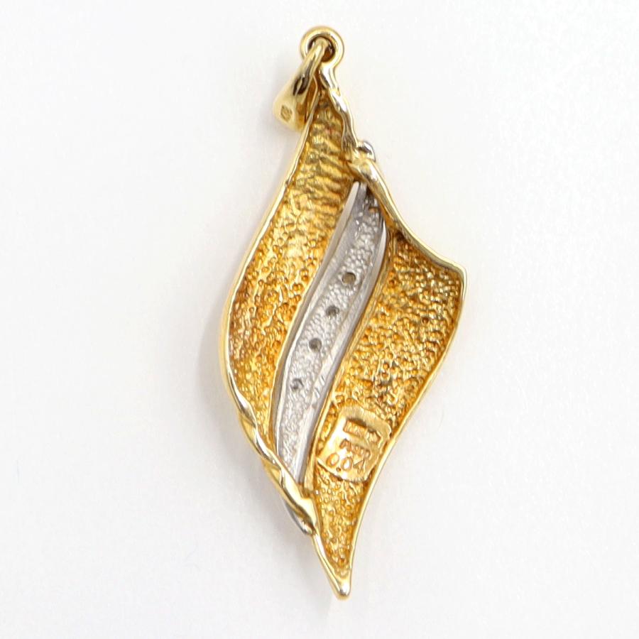 K18/Pt900ダイヤモンドペンダントトップ　D0.04ct　重量4.13ｇ(石の重量含む)（中古）