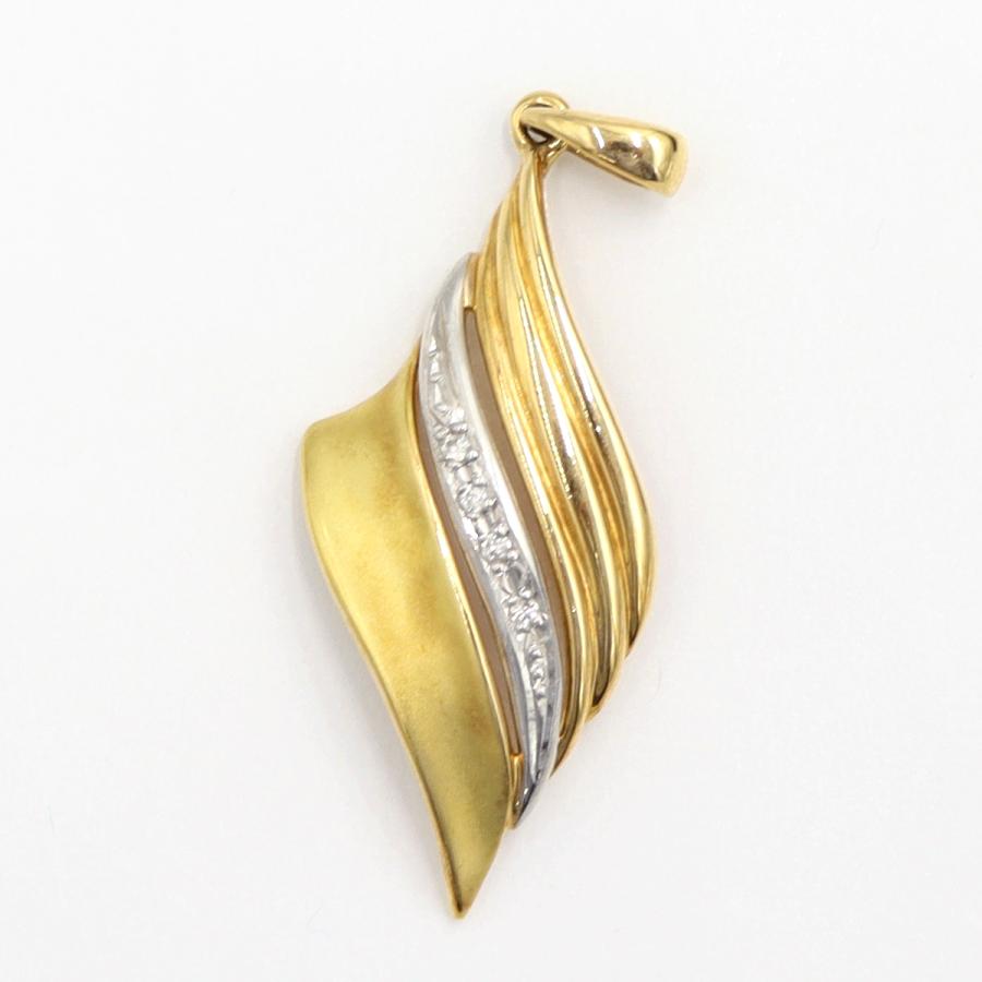 K18/Pt900ダイヤモンドペンダントトップ　D0.04ct　重量4.13ｇ(石の重量含む)（中古）