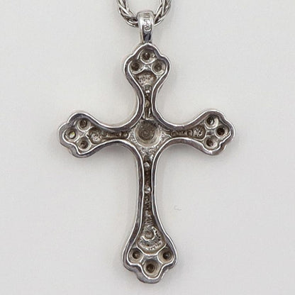 K18WGダイヤモンドクロスネックレス　D0.32ct　長さ約43cm　重量5.01ｇ(石の重量含む)　レディース（中古）