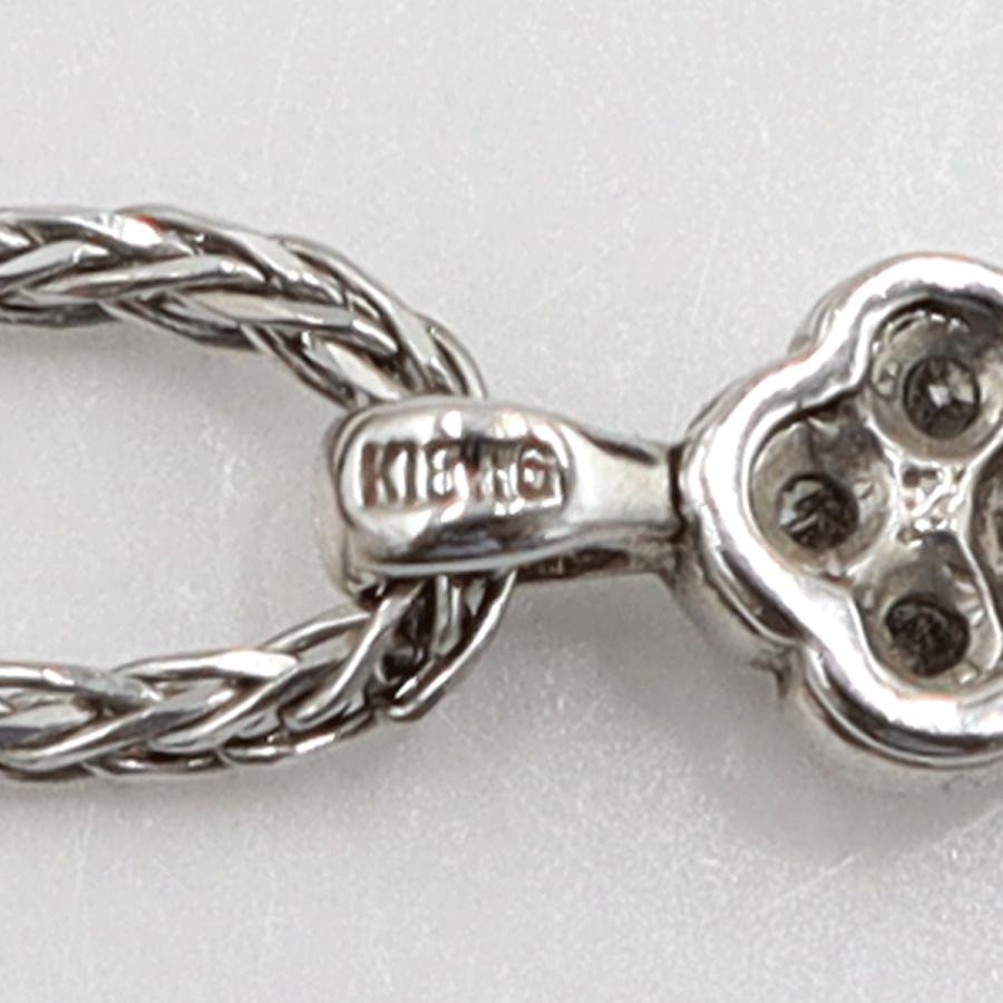 K18WGダイヤモンドクロスネックレス　D0.32ct　長さ約43cm　重量5.01ｇ(石の重量含む)　レディース（中古）