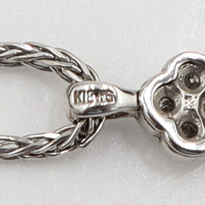 K18WGダイヤモンドクロスネックレス　D0.32ct　長さ約43cm　重量5.01ｇ(石の重量含む)　レディース（中古）