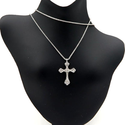 K18WGダイヤモンドクロスネックレス　D0.32ct　長さ約43cm　重量5.01ｇ(石の重量含む)　レディース（中古）