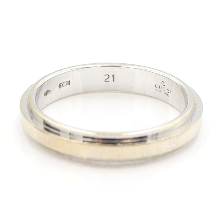 グッチ（GUCCI）750WGリング　リングサイズ21(20号)　重量5.97ｇ　ホワイトゴールド　レディース（中古）