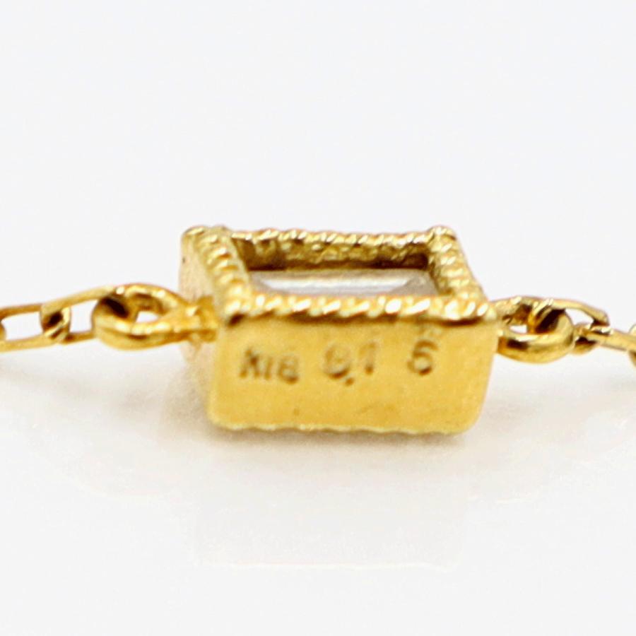 K18ダイヤモンドブレスレット　D0.15ct　長さ14.5cm〜17.5cm　重量1.30ｇ(石の重量含む)（中古）