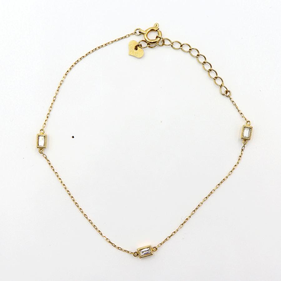 K18ダイヤモンドブレスレット　D0.15ct　長さ14.5cm〜17.5cm　重量1.30ｇ(石の重量含む)（中古）