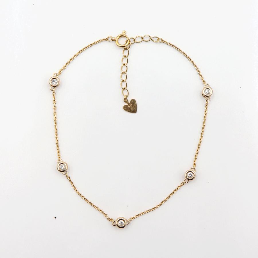 K18ダイヤモンドブレスレット　D0.30ct　長さ16.5cm〜19.5cm　重量2.04ｇ(石の重量含む)（中古）