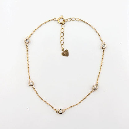 K18ダイヤモンドブレスレット　D0.30ct　長さ16.5cm〜19.5cm　重量2.04ｇ(石の重量含む)（中古）