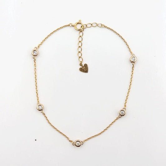 K18ダイヤモンドブレスレット　D0.30ct　長さ16.5cm〜19.5cm　重量2.04ｇ(石の重量含む)（中古）