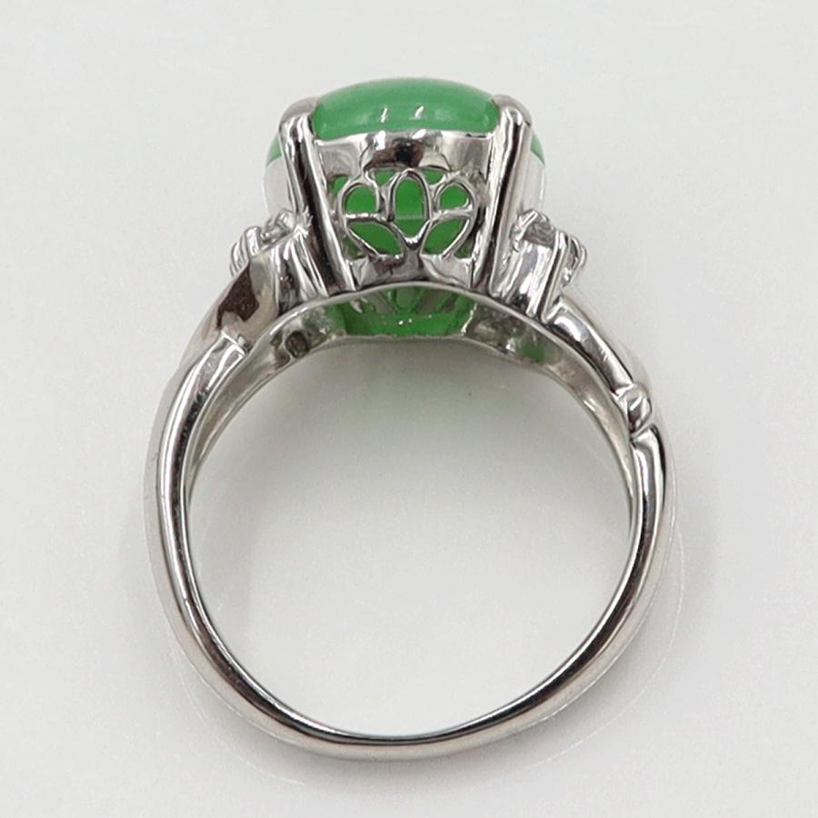 Pt900ヒスイダイヤモンドリング　J4.51ct　D0.16ct　リングサイズ10号　重量9.13ｇ(石の重量含む)　レディース（中古）
