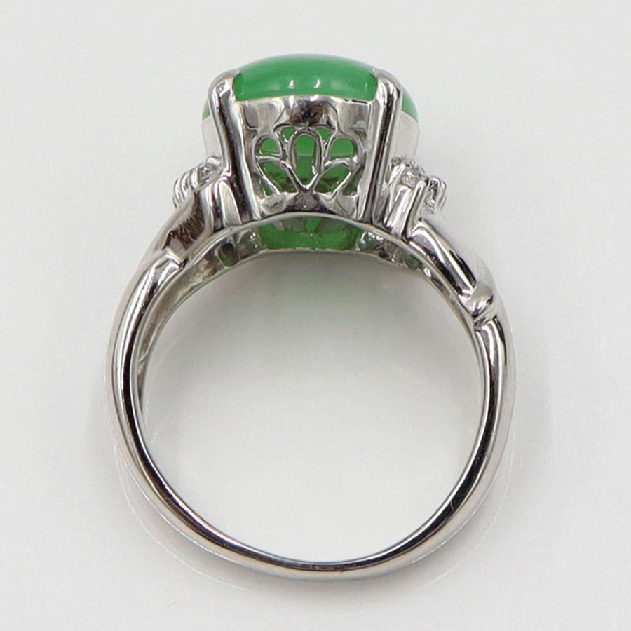 Pt900ヒスイダイヤモンドリング　J4.51ct　D0.16ct　リングサイズ10号　重量9.13ｇ(石の重量含む)　レディース（中古）