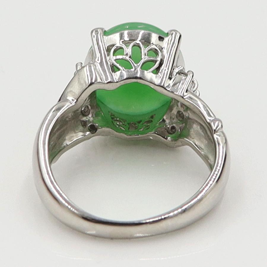 Pt900ヒスイダイヤモンドリング　J4.51ct　D0.16ct　リングサイズ10号　重量9.13ｇ(石の重量含む)　レディース（中古）