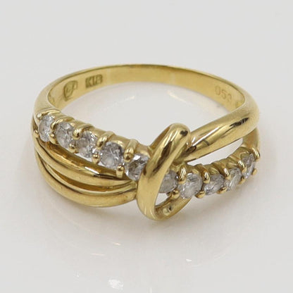 K18ダイヤモンドデザインリング　D0.53ct　リングサイズ13号　重量3.73ｇ(石の重量含む)（中古）