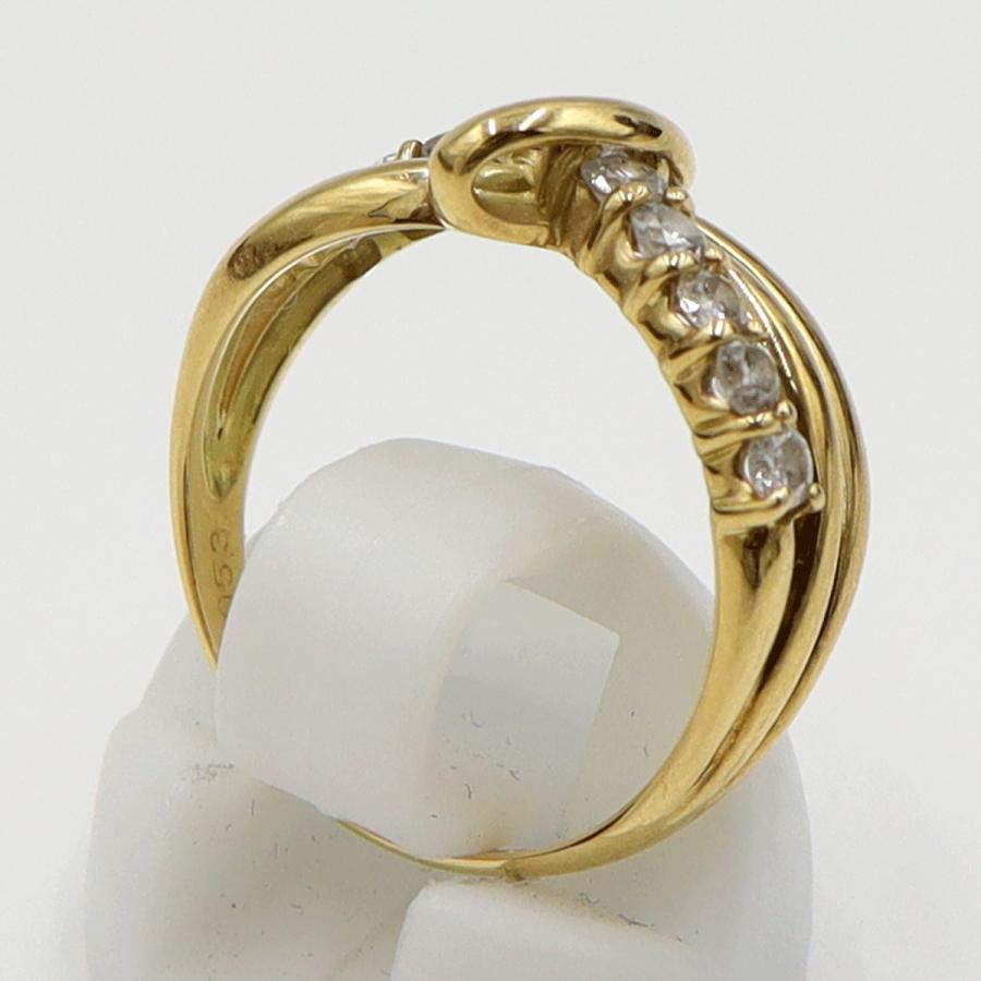 K18ダイヤモンドデザインリング　D0.53ct　リングサイズ13号　重量3.73ｇ(石の重量含む)（中古）