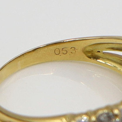 K18ダイヤモンドデザインリング　D0.53ct　リングサイズ13号　重量3.73ｇ(石の重量含む)（中古）