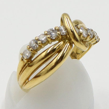 K18ダイヤモンドデザインリング　D0.53ct　リングサイズ13号　重量3.73ｇ(石の重量含む)（中古）