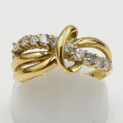 K18ダイヤモンドデザインリング　D0.53ct　リングサイズ13号　重量3.73ｇ(石の重量含む)（中古）