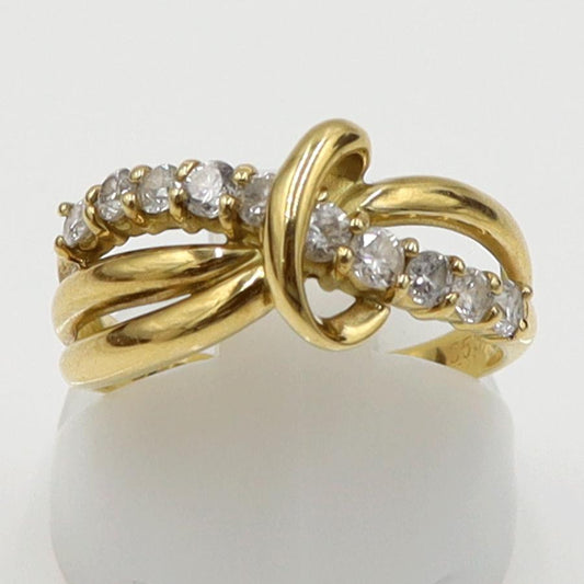 K18ダイヤモンドデザインリング　D0.53ct　リングサイズ13号　重量3.73ｇ(石の重量含む)（中古）