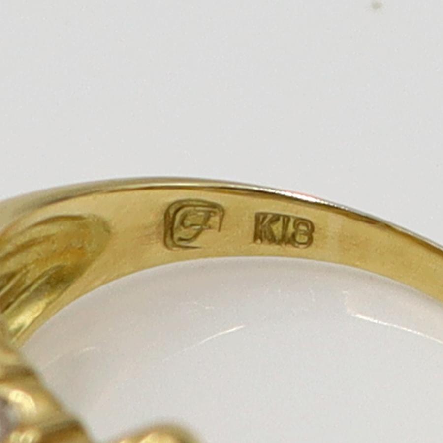 K18ダイヤモンドデザインリング　D0.53ct　リングサイズ13号　重量3.73ｇ(石の重量含む)（中古）