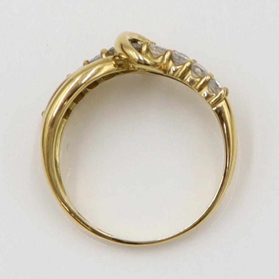 K18ダイヤモンドデザインリング　D0.53ct　リングサイズ13号　重量3.73ｇ(石の重量含む)（中古）