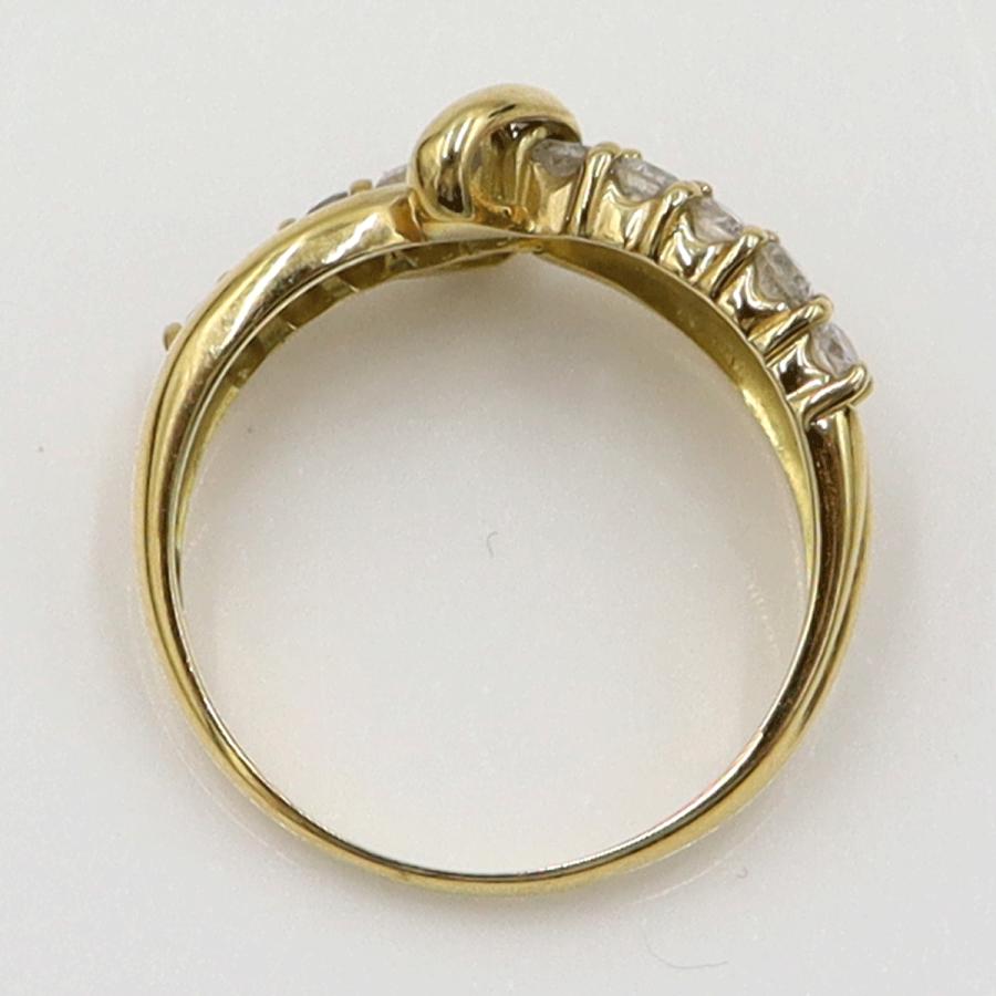 K18ダイヤモンドデザインリング　D0.53ct　リングサイズ13号　重量3.73ｇ(石の重量含む)（中古）