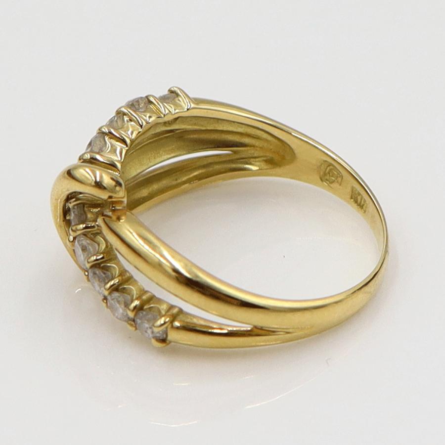 K18ダイヤモンドデザインリング　D0.53ct　リングサイズ13号　重量3.73ｇ(石の重量含む)（中古）