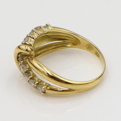 K18ダイヤモンドデザインリング　D0.53ct　リングサイズ13号　重量3.73ｇ(石の重量含む)（中古）