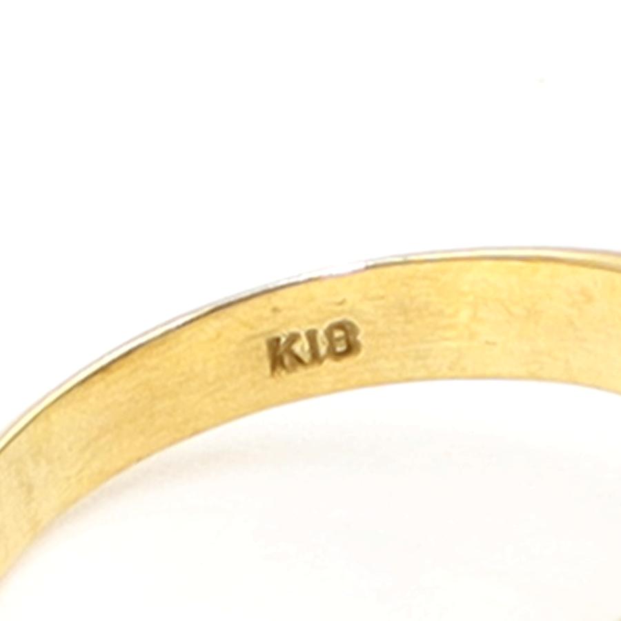 K18パールダイヤモンドリング　P9mm　D0.30ct　リングサイズ10号　重量6.25ｇ(石の重量含む)（中古）