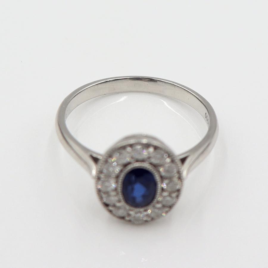 Pt900サファイアリング　S0.50ct　D0.35ct　サイズ13号　重量4.66ｇ(石の重量含む)　レディース (中古)