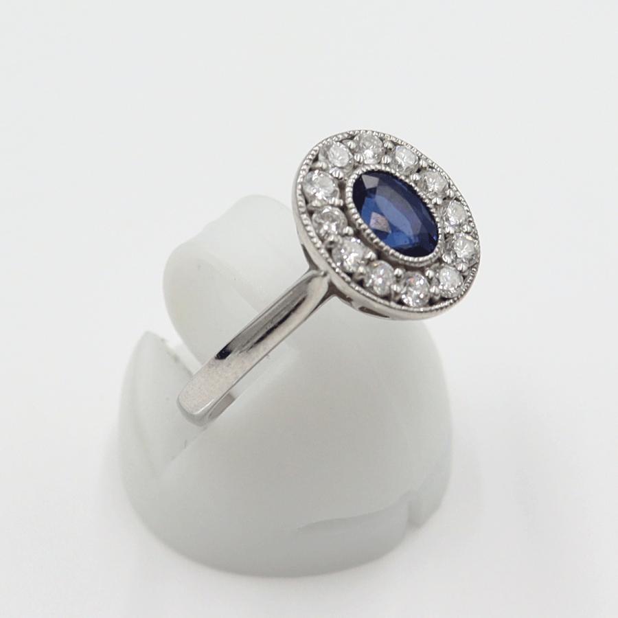 Pt900サファイアリング　S0.50ct　D0.35ct　サイズ13号　重量4.66ｇ(石の重量含む)　レディース (中古)