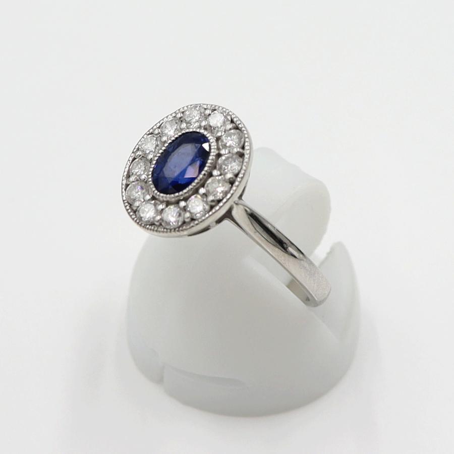 Pt900サファイアリング　S0.50ct　D0.35ct　サイズ13号　重量4.66ｇ(石の重量含む)　レディース (中古)