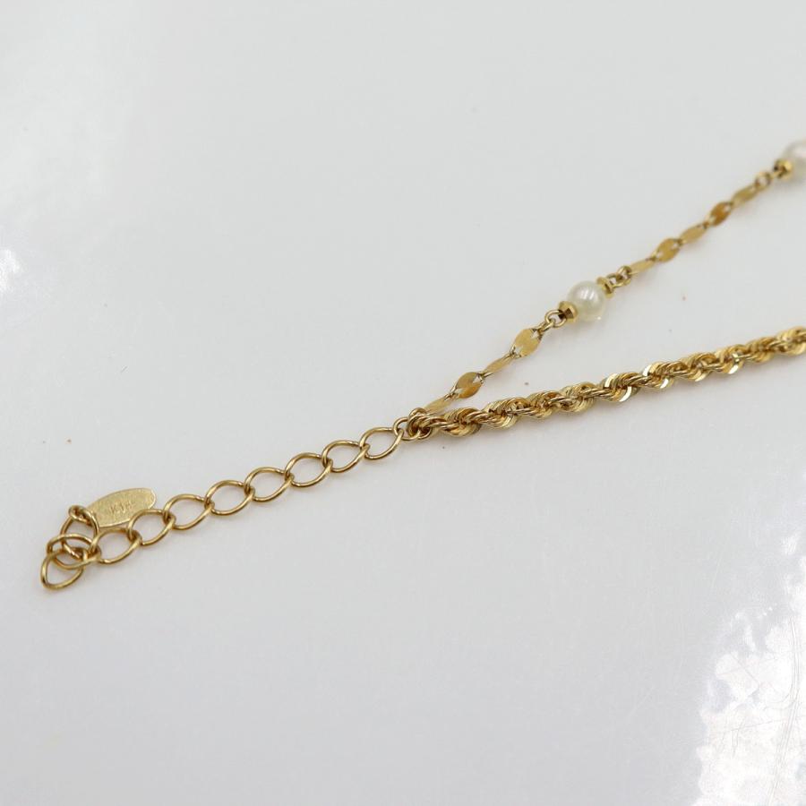 K18パールブレスレット　2連ブレスレット　長さ18cm　重量1.70ｇ（中古）