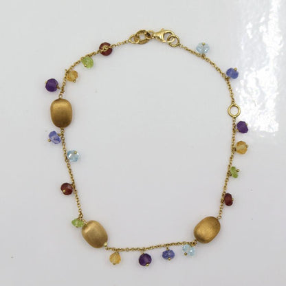 750マルチ石ブレスレット　長さ20cm　重量4.02ｇ（中古