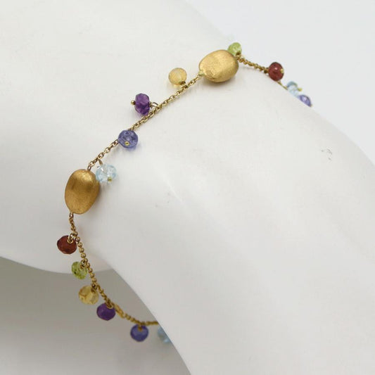 750マルチ石ブレスレット　長さ20cm　重量4.02ｇ（中古