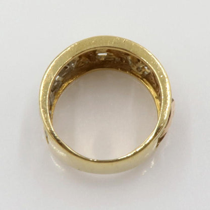 K18/Pt900デザインリング　スリーカラー　「ゾウ」　リングサイズ12号　重量9.39ｇ　 レディース(中古)