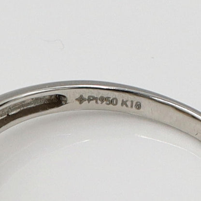 Pt950/K18デザインリング「ハート」　リングサイズ19号　重量4.90ｇ　レディース（中古）