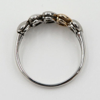 Pt950/K18デザインリング「ハート」　リングサイズ19号　重量4.90ｇ　レディース（中古）