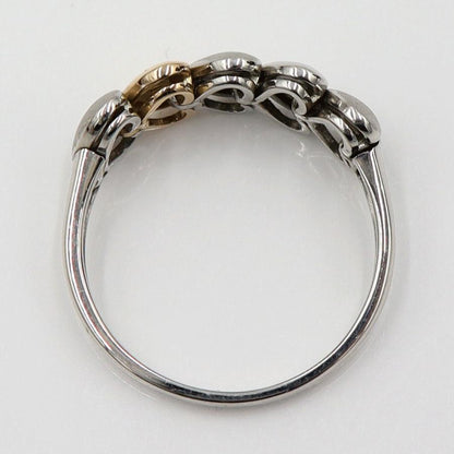 Pt950/K18デザインリング「ハート」　リングサイズ19号　重量4.90ｇ　レディース（中古）