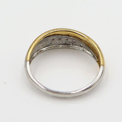 Pt850/K18ダイヤリング　D0.08ct　リングサイズ14号　重量3.85ｇ(石の重量含む)(中古)