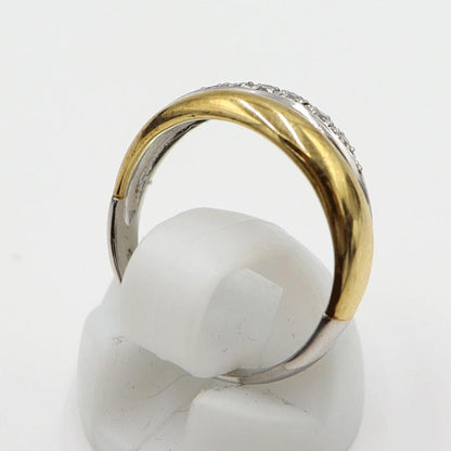 Pt850/K18ダイヤリング　D0.08ct　リングサイズ14号　重量3.85ｇ(石の重量含む)(中古)