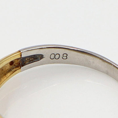 Pt850/K18ダイヤリング　D0.08ct　リングサイズ14号　重量3.85ｇ(石の重量含む)(中古)