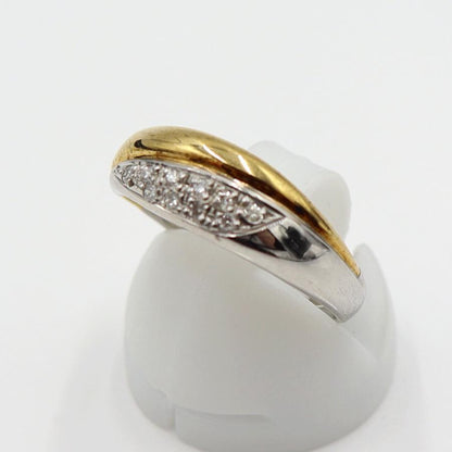 Pt850/K18ダイヤリング　D0.08ct　リングサイズ14号　重量3.85ｇ(石の重量含む)(中古)