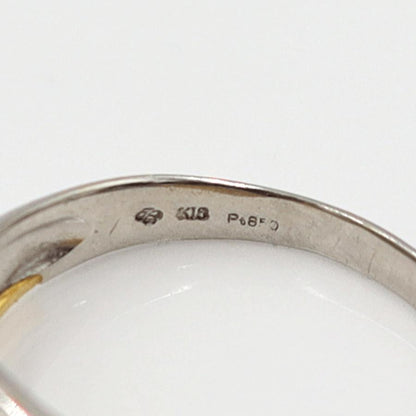 Pt850/K18ダイヤリング　D0.08ct　リングサイズ14号　重量3.85ｇ(石の重量含む)(中古)