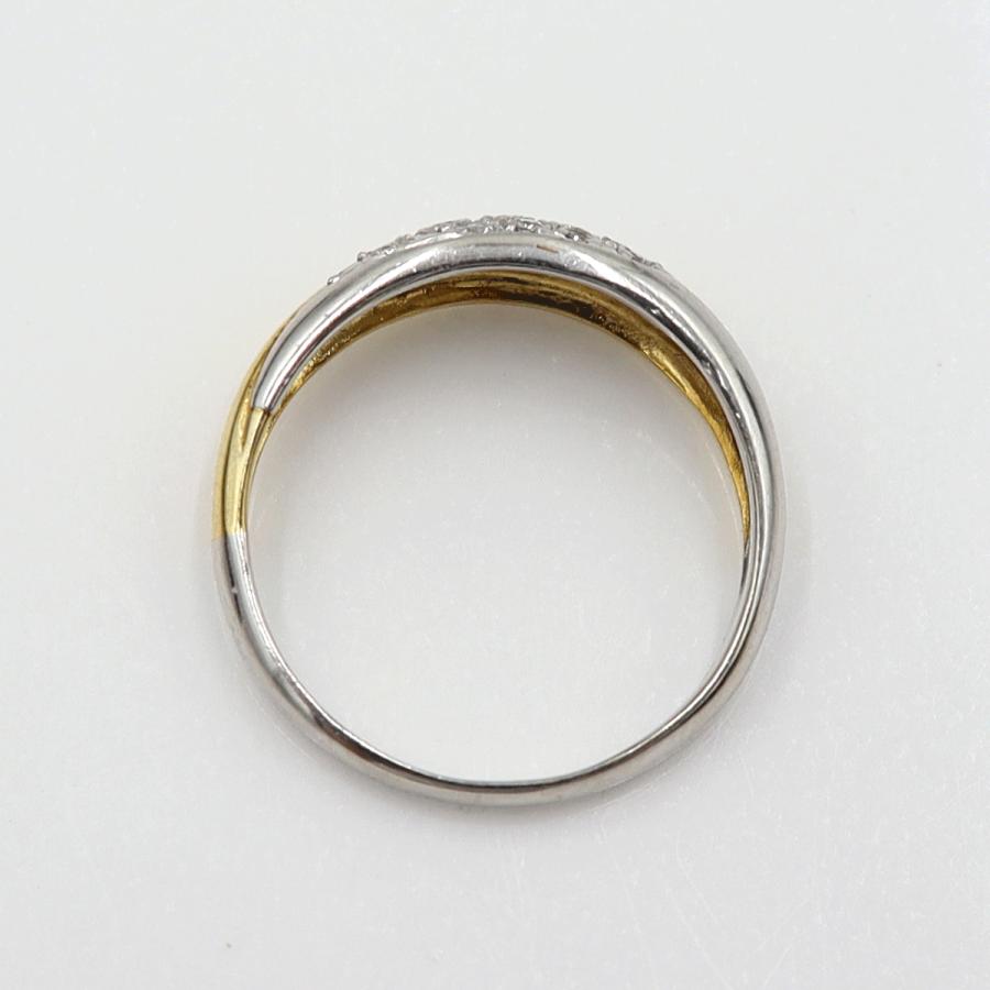 Pt850/K18ダイヤリング　D0.08ct　リングサイズ14号　重量3.85ｇ(石の重量含む)(中古)