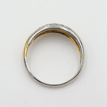 Pt850/K18ダイヤリング　D0.08ct　リングサイズ14号　重量3.85ｇ(石の重量含む)(中古)