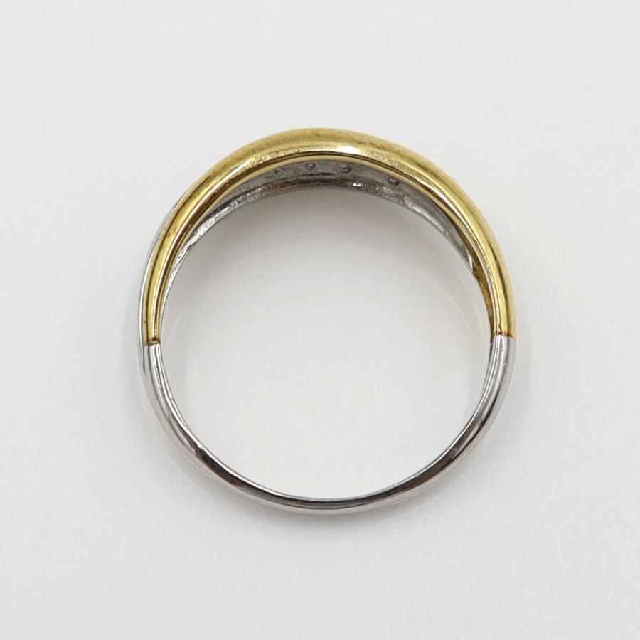 Pt850/K18ダイヤリング　D0.08ct　リングサイズ14号　重量3.85ｇ(石の重量含む)(中古)