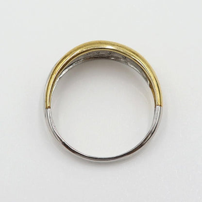 Pt850/K18ダイヤリング　D0.08ct　リングサイズ14号　重量3.85ｇ(石の重量含む)(中古)