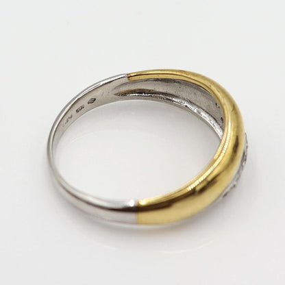 Pt850/K18ダイヤリング　D0.08ct　リングサイズ14号　重量3.85ｇ(石の重量含む)(中古)